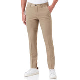 Men's Solid Color Cotton Mid Waist Straight Suit Pants 75843474Z