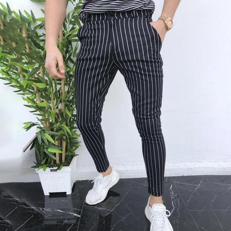 Men's Fashion Striped Slim Casual Pants 20342652Z