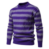 Men's Warm Pullover Striped Knitted Sweater 06249609F