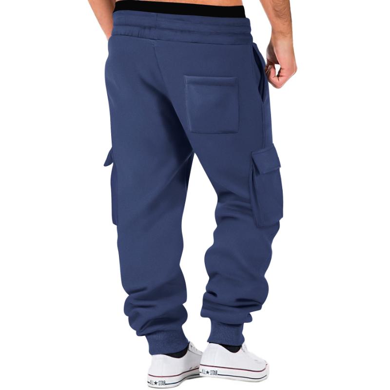 Pantalones deportivos multibolsillos de color liso para hombre 70234059Y