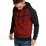 Men's Casual Color Matching Hooded Sweatshirt Jacket 73800577Y