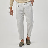 Men's Solid Straight Cotton Blend Casual Trousers 00477779Z