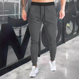 Men's Color Block Drawstring Elastic Waist Fitness Sports Pants 42784887Z