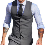 Men's Casual Retro Colorblock Pocket Vest 77153557TO