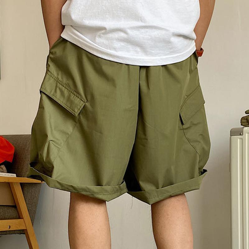 Men's Loose Multi-pocket Elastic Waist Cargo Shorts 96321293Z