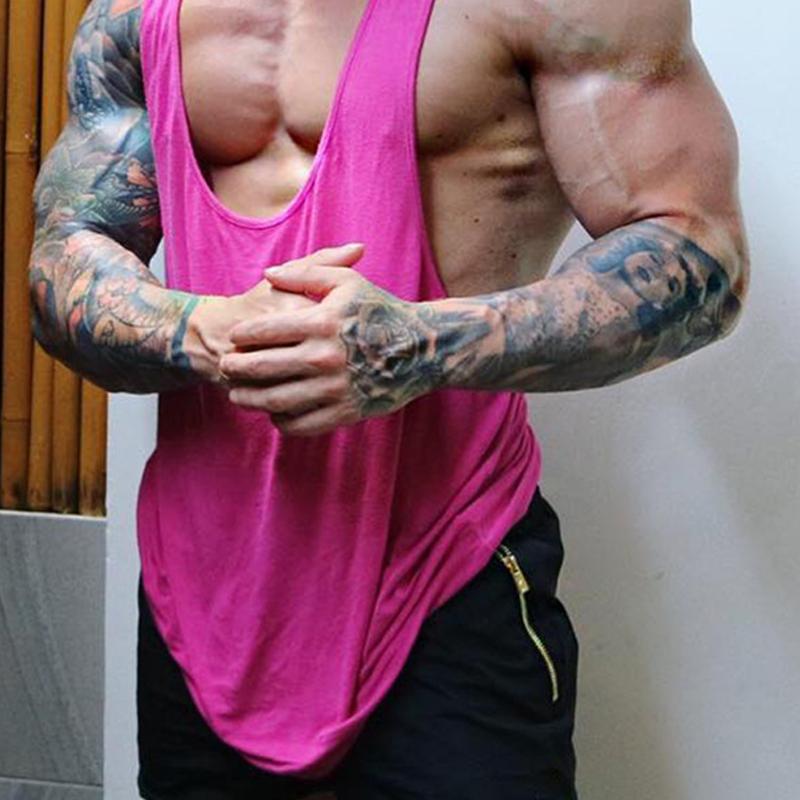 Men's Solid Loose Sleeveless Sports Fitness Tank Top 24026191Z