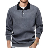 Men's Classic Casual Long Polo Neck Long Sleeve Sweatshirt 42878235K