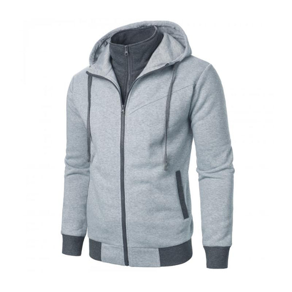 Men's Casual Sports Colorblock Double Zipper Slim Fit Hoodie 71768859M