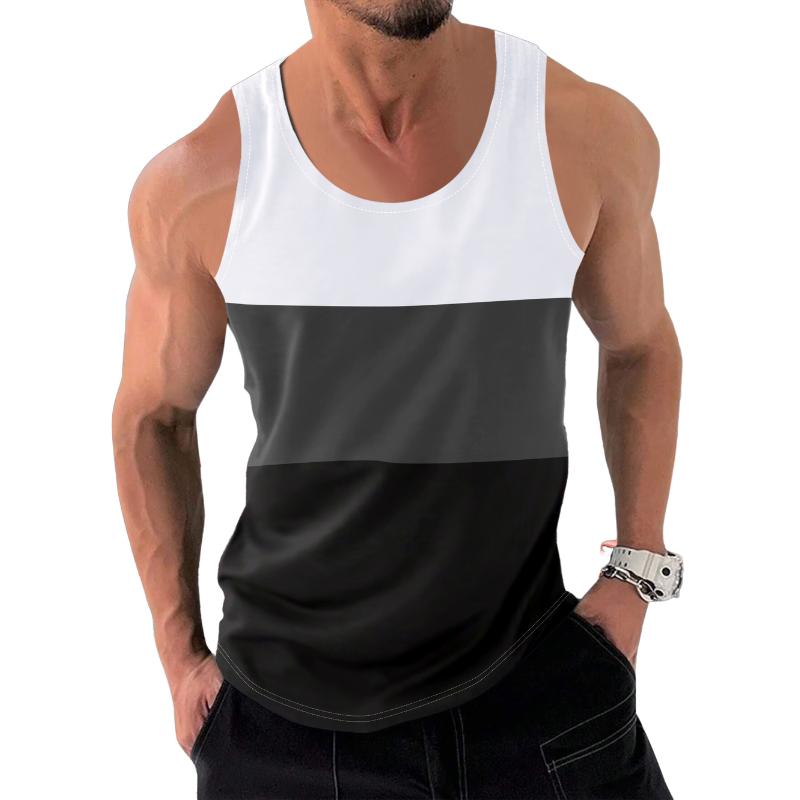 Camiseta deportiva informal holgada con bloques de color para hombre 22540641M