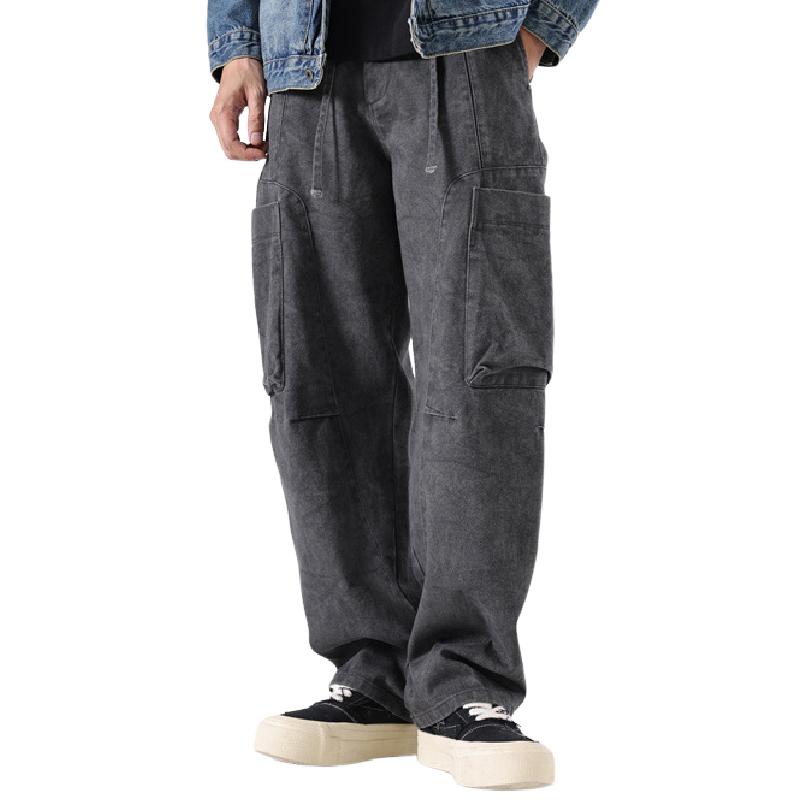 Men's Retro Loose Straight Casual Pants 12985659F