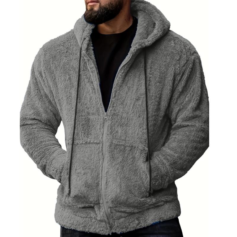 Men's Retro Casual Warm Hoodie　58167191F