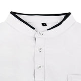 Men's Solid Color Henley Collar Chest Pocket Long Sleeve Casual T-shirt 15284224Z