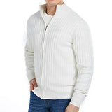 Men's Retro Casual Striped Zipper Knit Cardigan 98033533TO