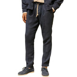 Men's Casual Cotton Linen Blended Slim Fit Elastic Waist Pants 44460970M
