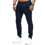 Men's Retro Casual Pleated Drawstring Sports Pants 75989614TO