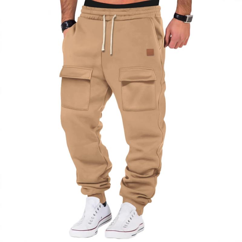 Men's Sports Solid Color Multi-Pocket Sweatpants 05181670Y