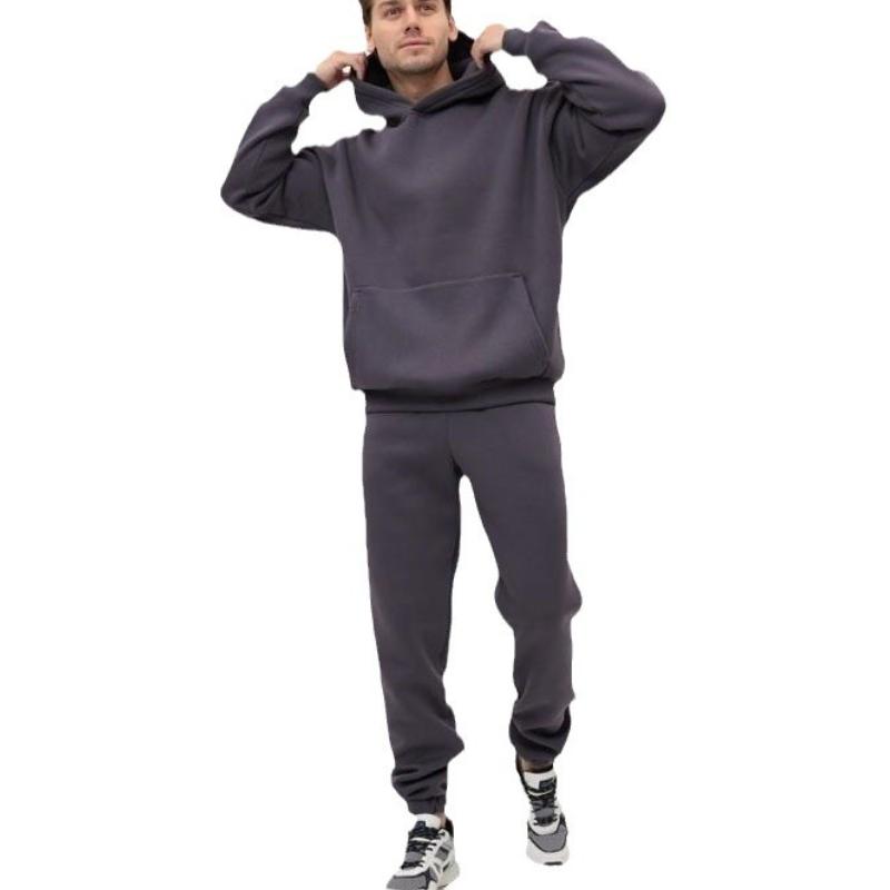 Men's Casual Street Sports Long Sleeve Pocket Hoodie Loose Sweatpants Set  20698446K