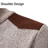 Men's Classic Casual Colorblock Thickened Zipper Stand Collar Pullover Sweater 80824003K