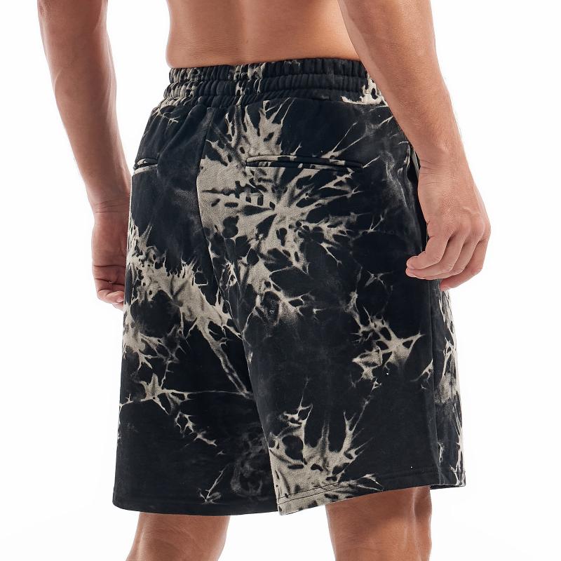 Men's Tie-dye Elastic Waist Straight Sports Shorts 46229263Z