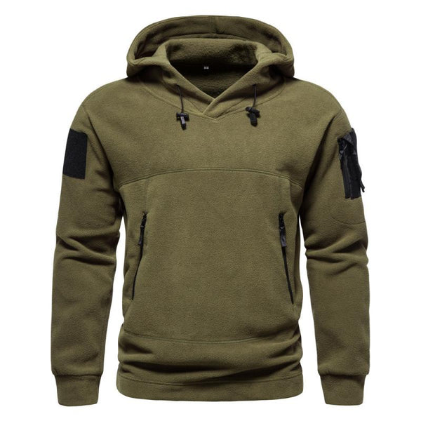 Men's Outdoor Polar Fleece Hooded Windproof Warm Sweatshirt 70031852Y