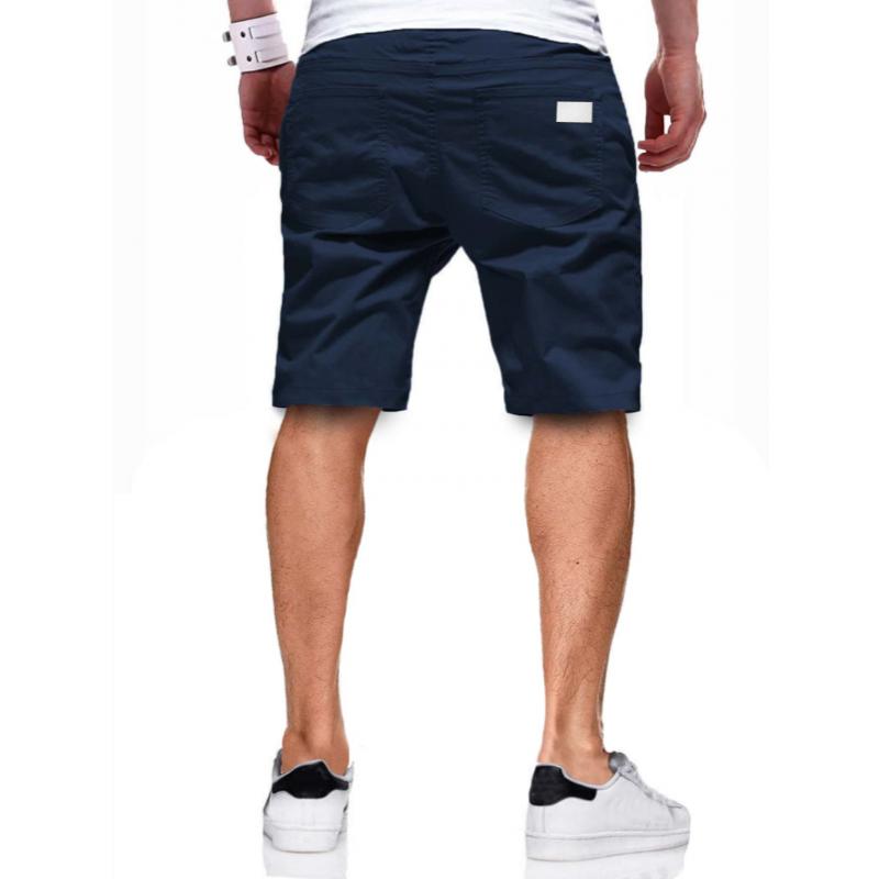 Men's Solid Color Sports Casual Drawstring Shorts 31832089Y