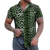 Men's Leopard Print Short Sleeve Loose Shirt 09991722X