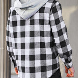 Men's Casual Plaid Long Sleeve Hoodie Jacket 91542016X