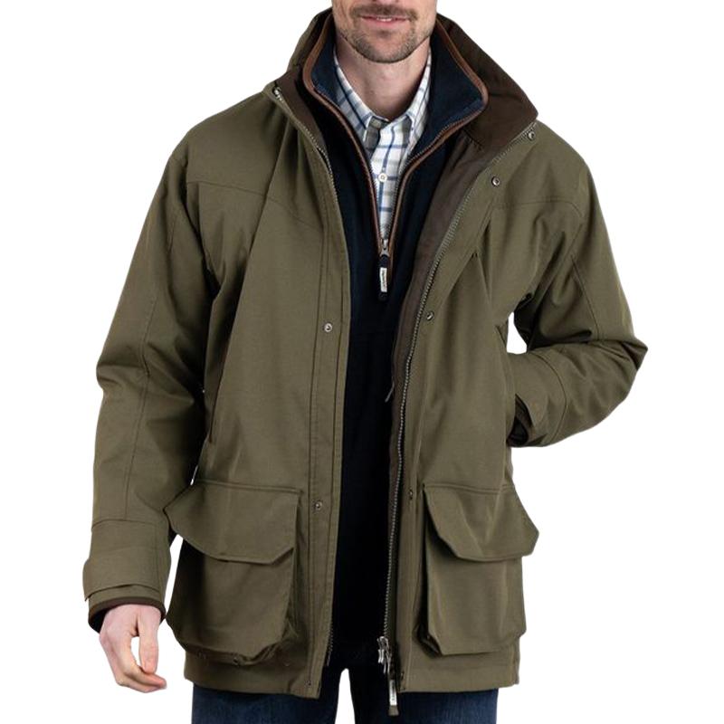 Men's Army Green Stand Collar Coat 86904671U