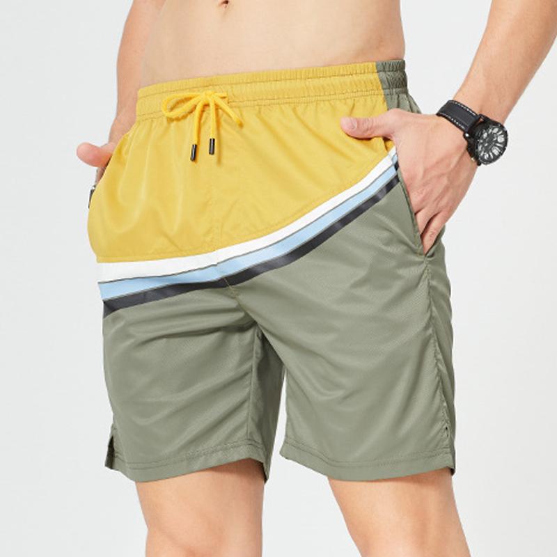 Men's Colorblock Loose Elastic Waist Sports Fitness Shorts 51420509Z
