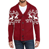 Men's Elk Jacquard Knit Cardigan Jacket 07067807X