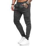 Men's Retro Casual Pleated Drawstring Sports Pants 75989614TO