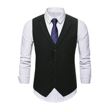 Men's Casual Notch Lapel Single-breasted Slim-fit Suit Vest (Shirt and Tie Excluded) 91085518M