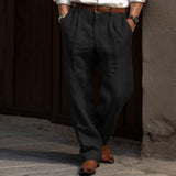 Men's Casual Thin Linen Breathable Loose Suit Pants 80989064M