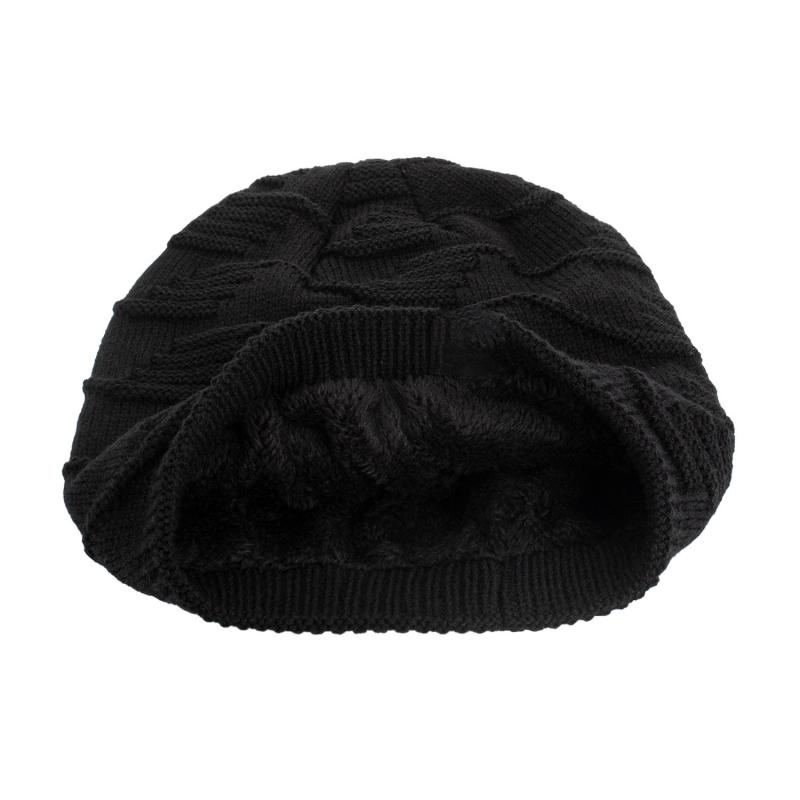 Men's Vintage Plush Lined Warm Knitted Hat 44555393Y