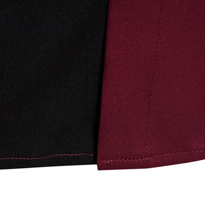 Men's Colorblock Stand Collar Long Sleeve Shirt 98017060Z