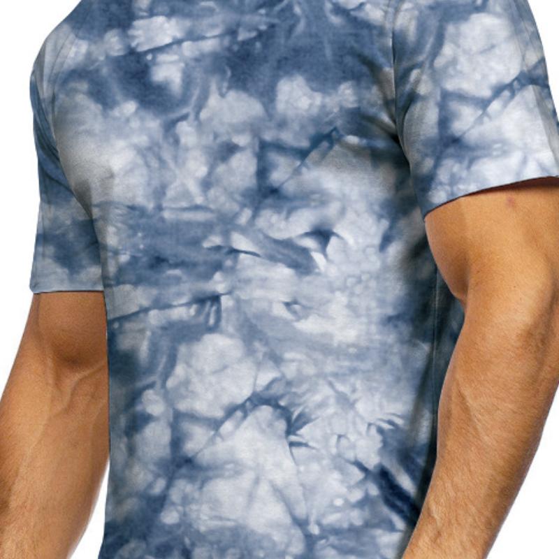 Men's Tie-Dye Printed Round Neck Short-Sleeved T-Shirt 10314691Y