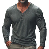 Men's Casual V-neck Long-sleeved Bottoming T-shirt 61185912F