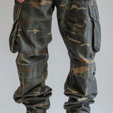 Men's Camouflage Straight Loose Multi-pocket Cargo Pants 23930532Z