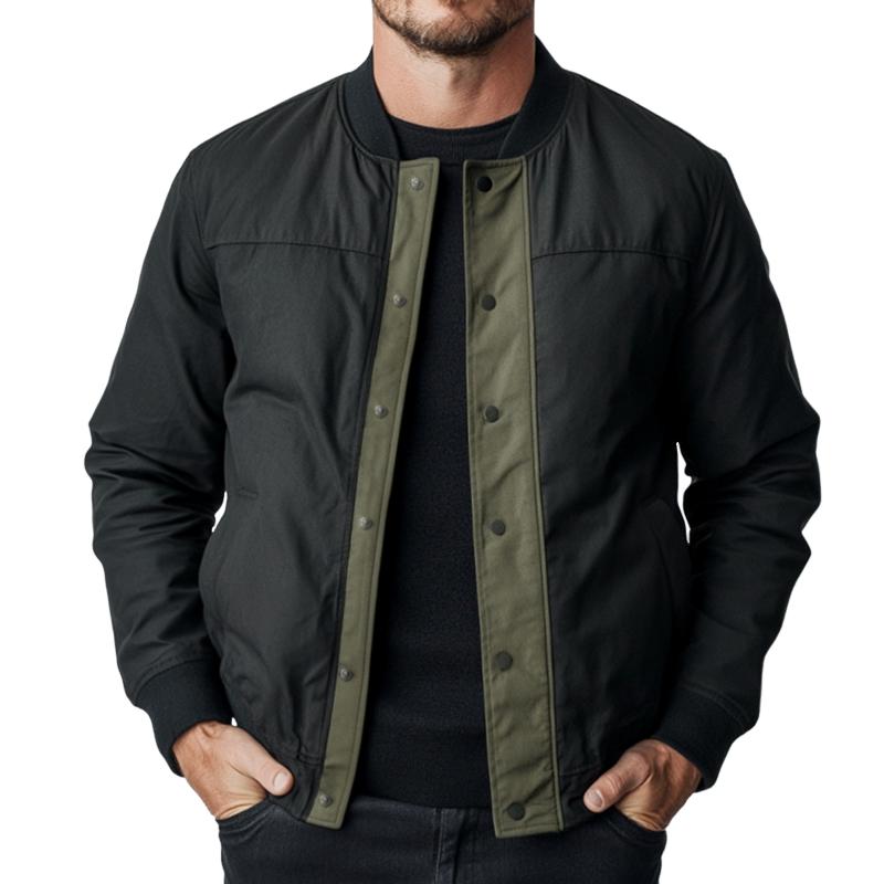 Men's Retro Casual Contrast Collarless Quilted Jacket 04789960TO