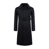 Men's Retro Classic Lapel Single Breasted Belt Long Trench Coat 55058957M