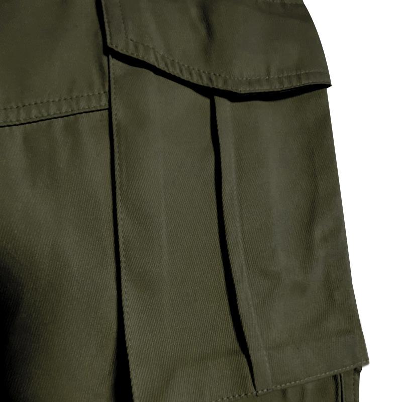 Men's Solid Color Elastic Waist Multi-pocket Cargo Pants 75494864Z