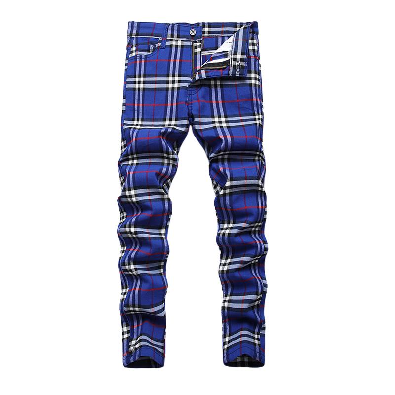 Men's Stretch Plaid Casual Trousers 43205160X