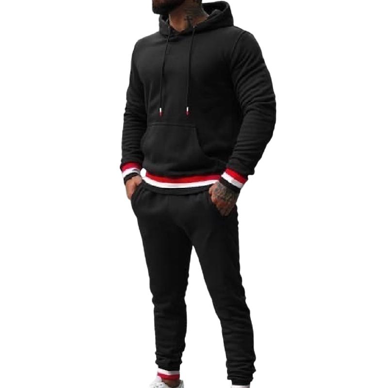 Men's Casual Hooded Long Sleeve Sweatshirt and Sweatpants Set 95487531K