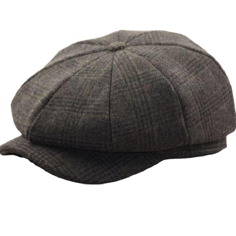 Cappello ottagonale classico da uomo a quadri 12007846K