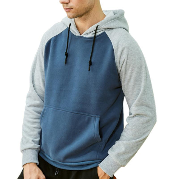 Men's Retro Classic Casual American Street Colorblock Hoodie 09956399K