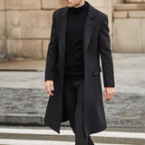 Men's Classic British StyleKnee-Length Woolen Coat 61839544K