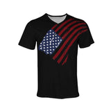 Men's V-Neck Flag Print Short-Sleeved T-Shirt 24236533Y