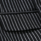 Men's Casual Striped Notch Lapel Single-breasted Slim-fit Blazer 84023907M