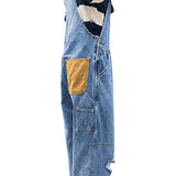 Men's Vintage Loose Multi-Pocket Denim Overalls 65441381Y