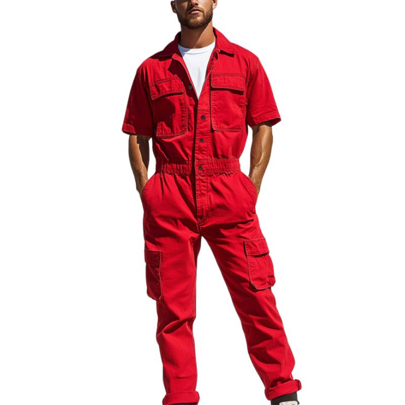 Men's Classic Casual Multi-Pocket Work Jumpsuit 25303170K